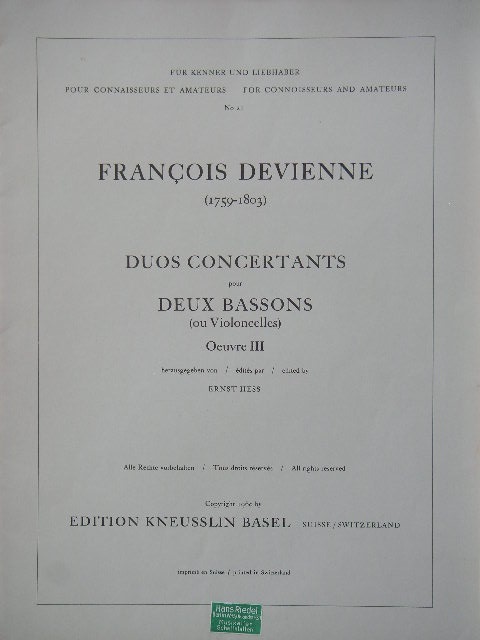 Image for Duos Cencertants pour Deux Bassons