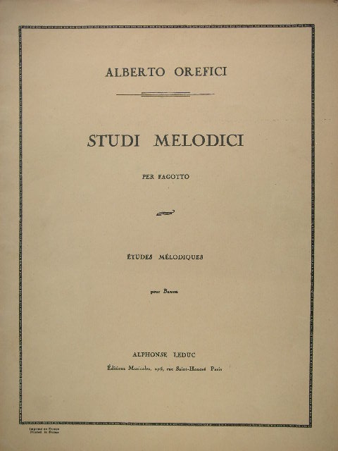 Image for Studi Melodici per Fagotto