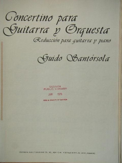Image for Concertino for Guitar and Orchestra