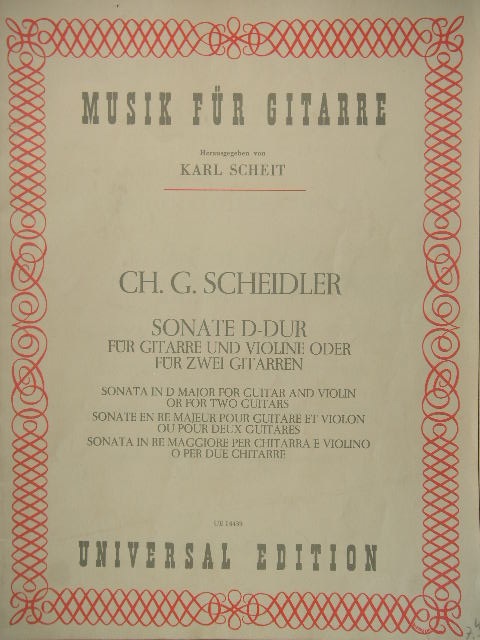 Image for Sonata in D major for Guitar and Violin