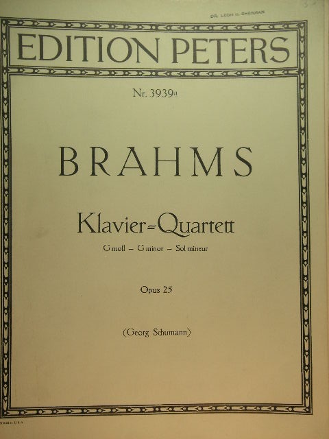 Image for Klavier Quartett G moll, Op. 25