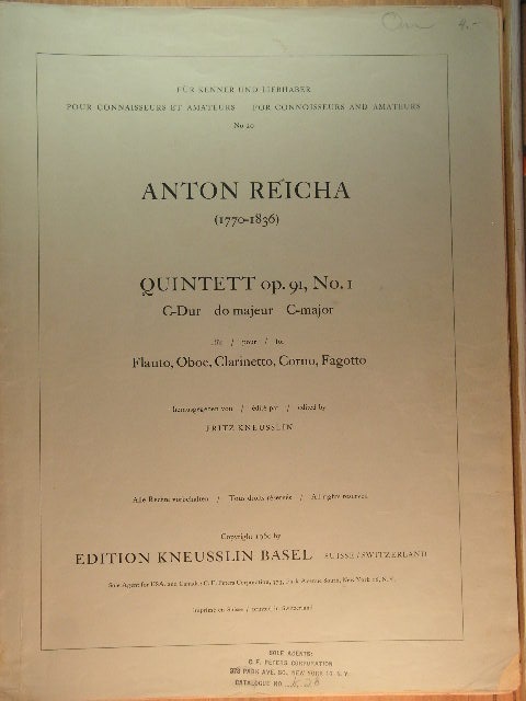 Image for Wind Quintett in C-major Op. 91, No. 1