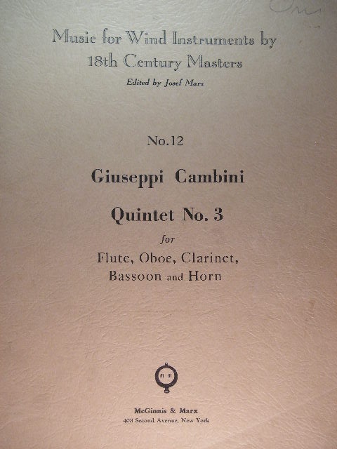 Image for Quintet No. 3 (for Wind Ensemble)