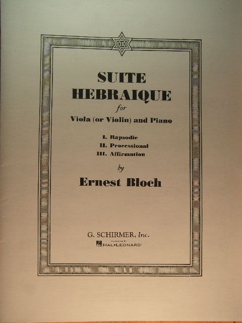 Image for Suite Hebraique for Viola (or Violin) and Piano