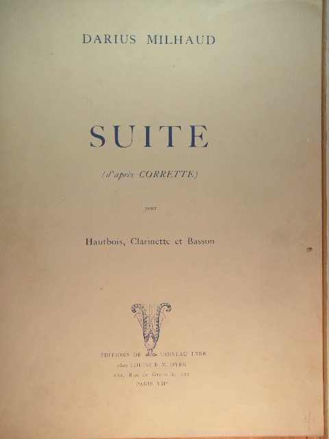 Image for Suite (d'apres Corrette) for Oboe, Clarinet, and Bassoon