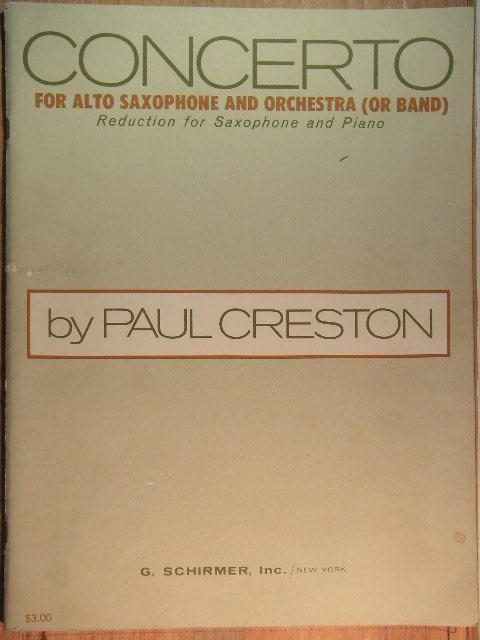 Image for Concerto for Alto Saxophone and Orchestra (or Band) Op. 26