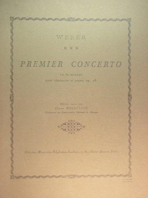 Image for Premier Concerto for Clarinet and Piano Op. 73