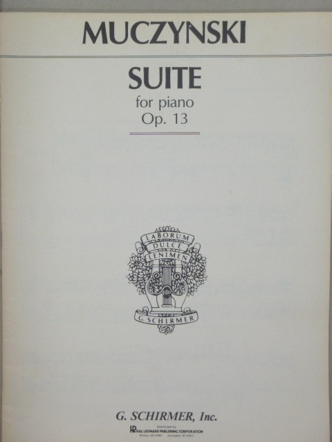 Suite for Piano Op. 13