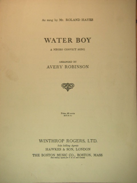 Image for Water Boy (A Negro Convict Song)