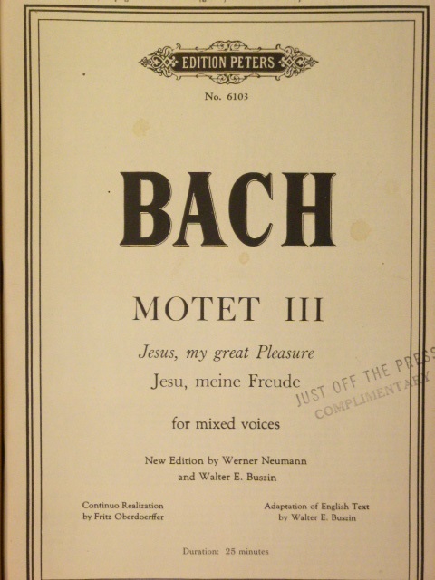 Image for Motet No. 3 Jesus, my great Pleasure