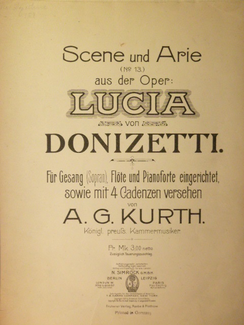 Image for Scene und Arie No 13 (from "Lucia di Lammermoor")