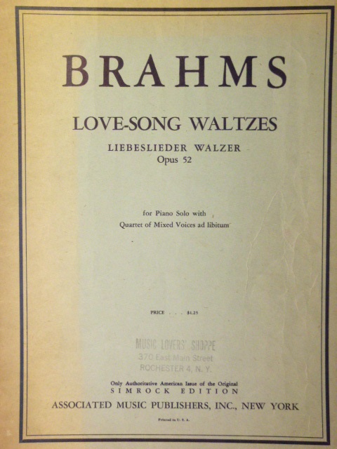 Image for Liebeslieder Walzer Op. 52