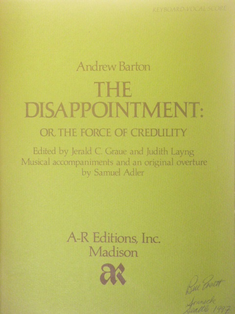 Image for The Disappointment: or, The Force of Credulity