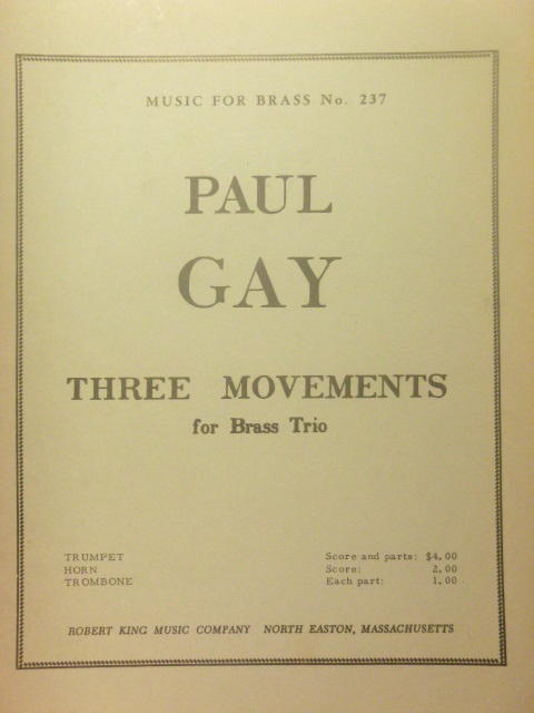 Image for Three Movements for Brass Trio, No. 237