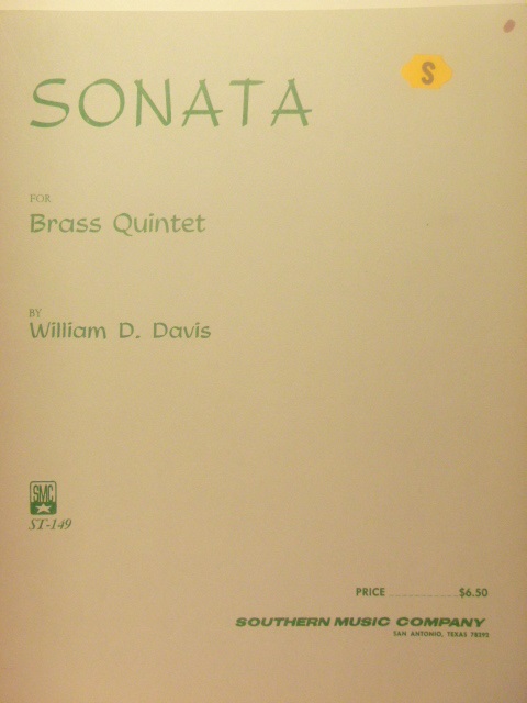 Image for Sonata for Brass Quintet