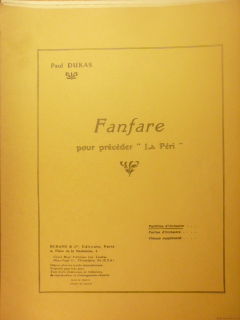 Image for Fanfare pour preceder "La Peri"