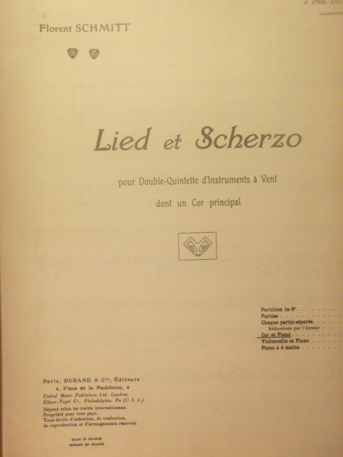 Image for Lied et Scherzo