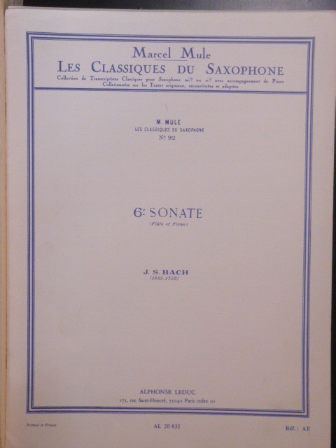 Image for Sixth Sonata (adapted for Saxophone)