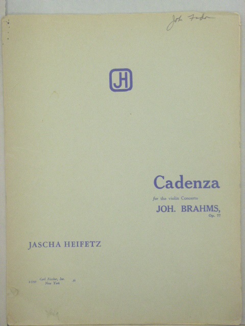 Image for Cadenza to Brahms Violin Concerto