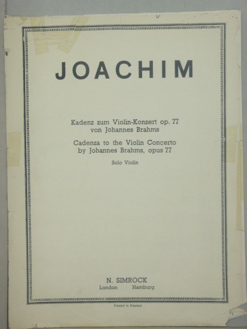 Image for Cadenza to Brahms Violin Concerto