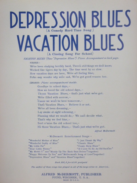 Image for Depression Blues/Vacation Blues