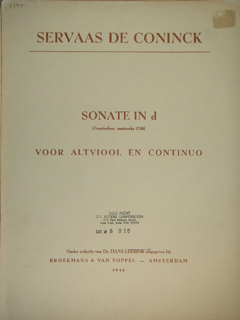 Image for Sonate in D for Viola and Continuo