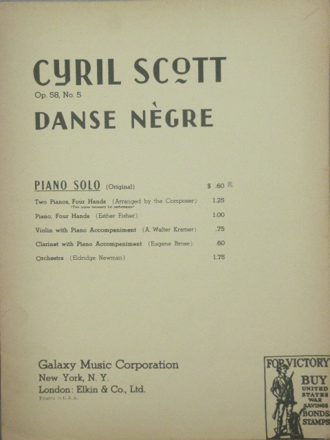 Danse Negre Op. 58 No. 5