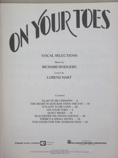 ALBUM: Vocal Selections: On Your Toes