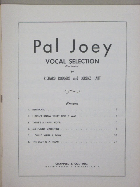 ALBUM: Vocal Selections: Pal Joey