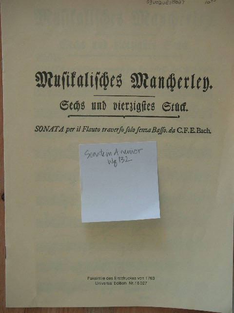 Image for Sonate in A minor Wq 132