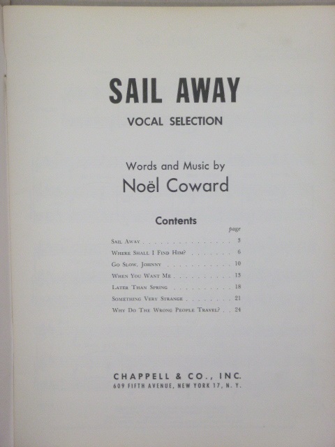 ALBUM: Vocal Selections: Sail Away