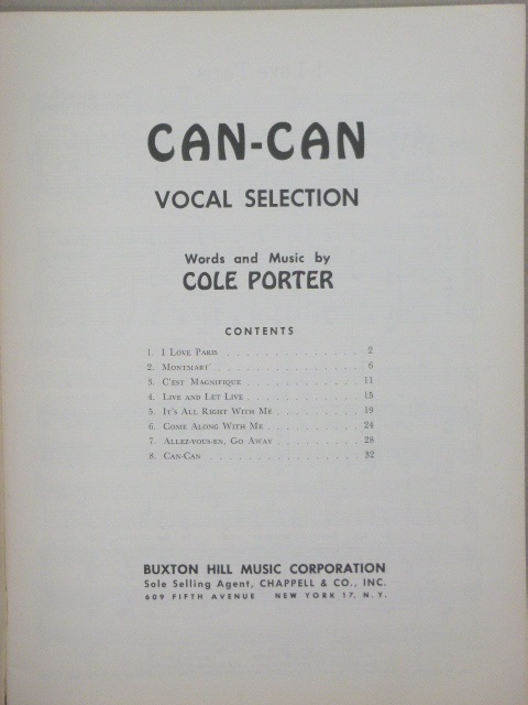 ALBUM: Vocal Selections: Can-Can