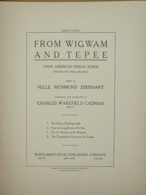 Album: From Wigwam and Tepee (Four American Indian Songs Founded Upon Tribal Melodies)