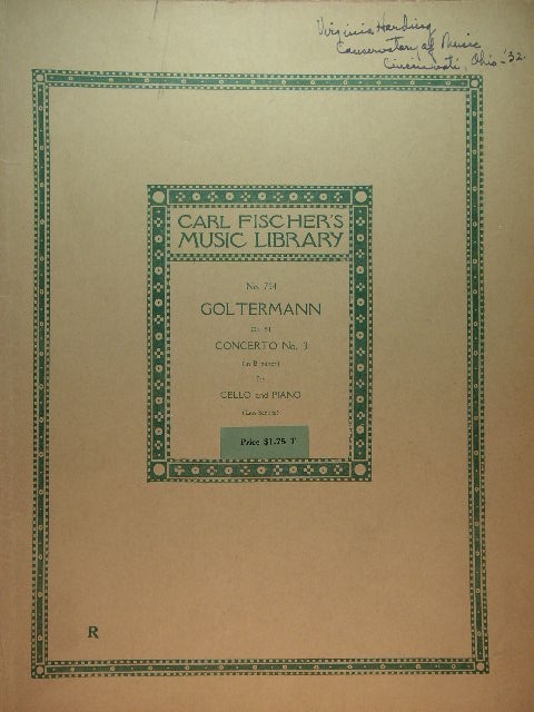 Image for Concerto No. 3 in B minor (for Cello) Op. 51