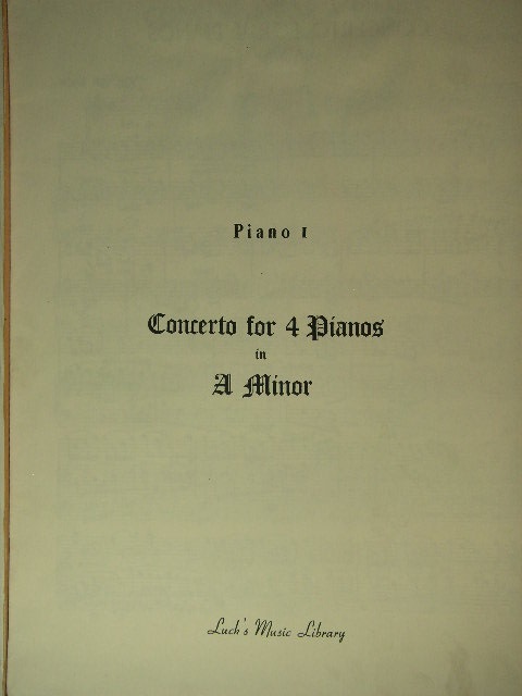 Image for Concerto for Four Pianos
