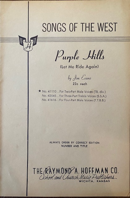 Image for Purple Hills (Let Me Ride Again)