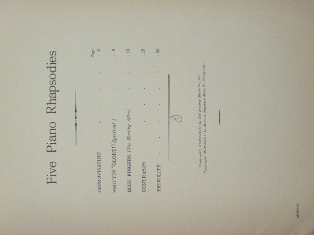 Five Piano Rhapsodies
