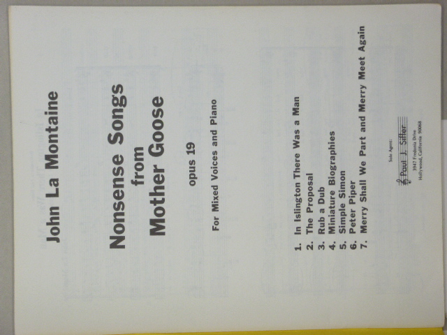 Nonsense Songs From Mother Goose