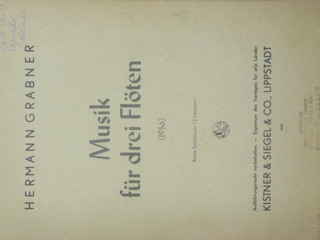 [Music for three Flutes]