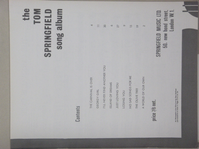 The Tom Springfield Song Album