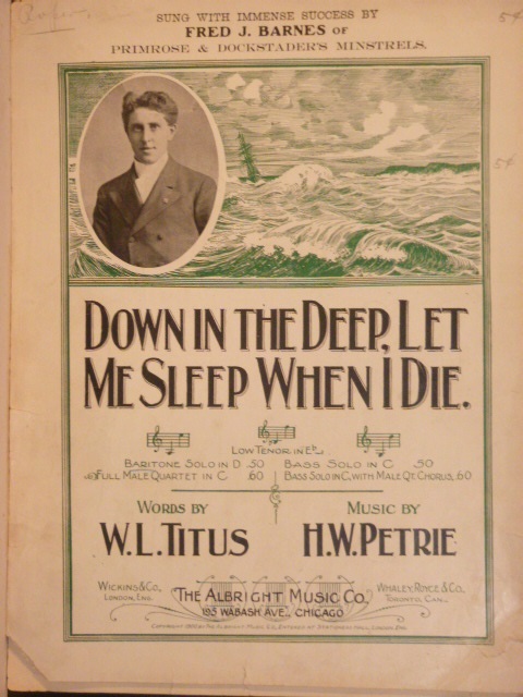 Image for Down In The Deep Let Me Sleep When I Die
