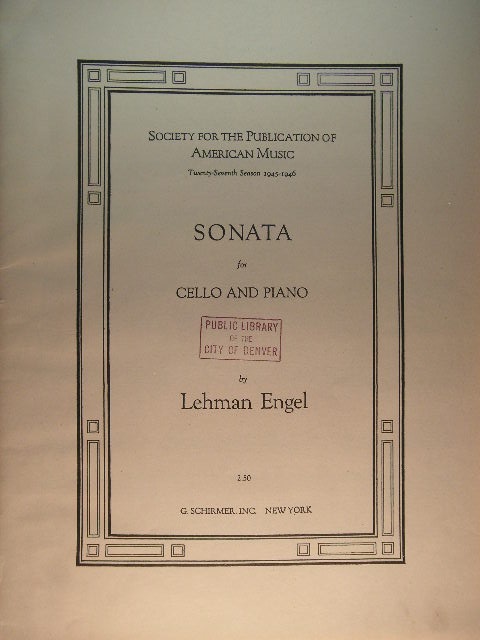 Image for Sonata for Cello and Piano