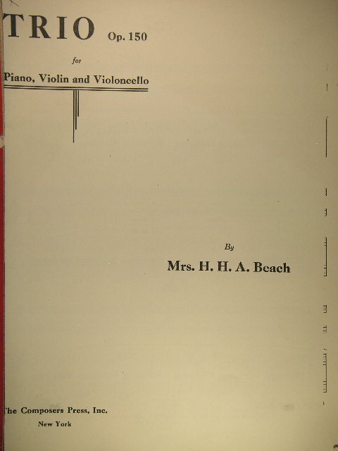 Image for Trio for Piano, Violin and Violoncello Op. 150